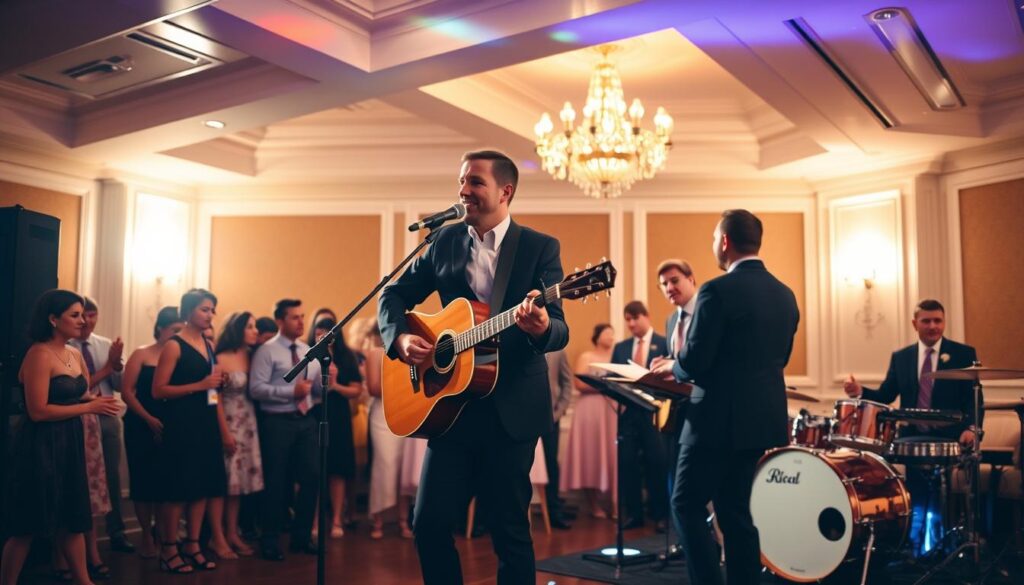 Live-Band spielt bei einer Hochzeit Live-Band spielt bei einer Hochzeit