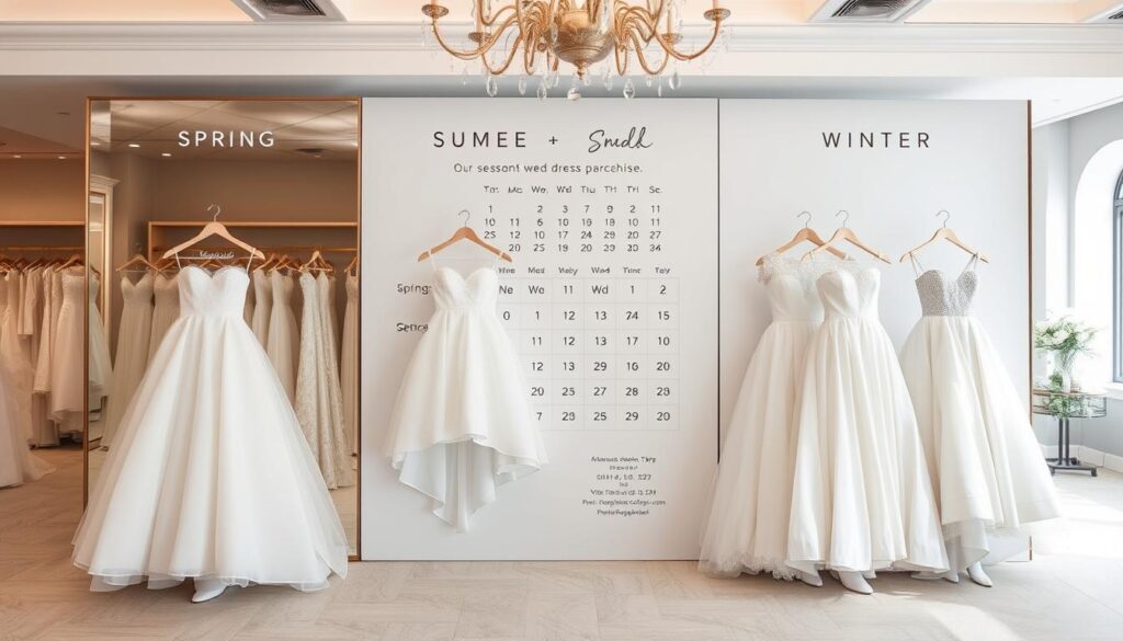 Brautkleid-Kollektionen nach Saison mit Wann Hochzeitskleid kaufen Hinweisen