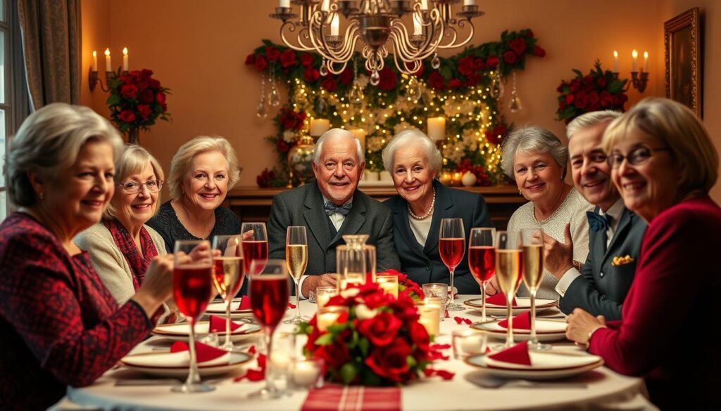 Eine traditionelle deutsche Feier zur Rubinhochzeit mit Familie und Freunden