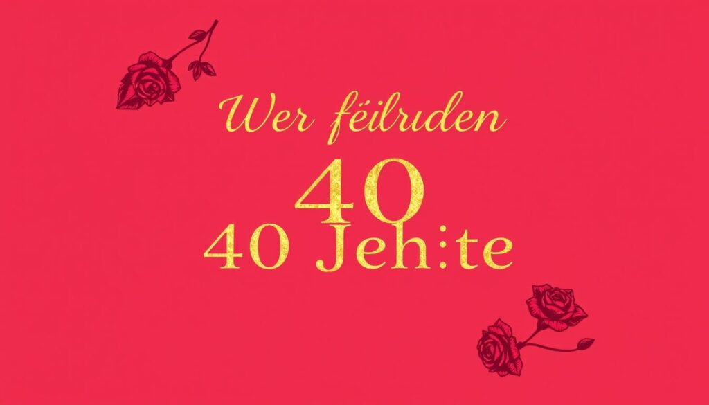Moderne Einladungsvorlage für die Feier des 40. Hochzeitstags Rubinhochzeit
