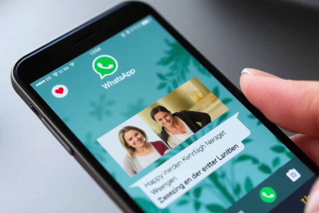 Ein Smartphone mit einer personalisierten WhatsApp-Nachricht zur Rubinhochzeit