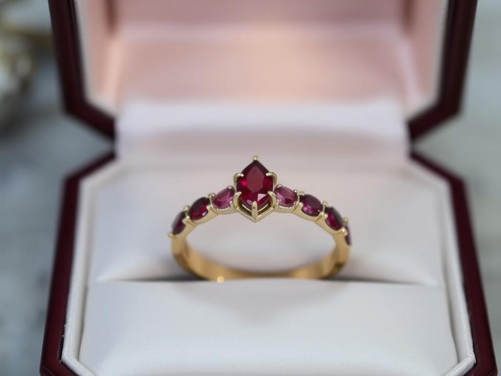 Elegantes Schmuckstück mit Rubinen für den 40. Hochzeitstag als Geschenkidee