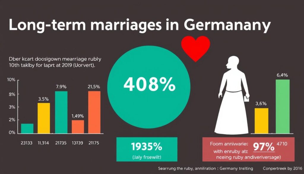 Grafische Darstellung von Statistiken zu langjährigen Ehen in Deutschland