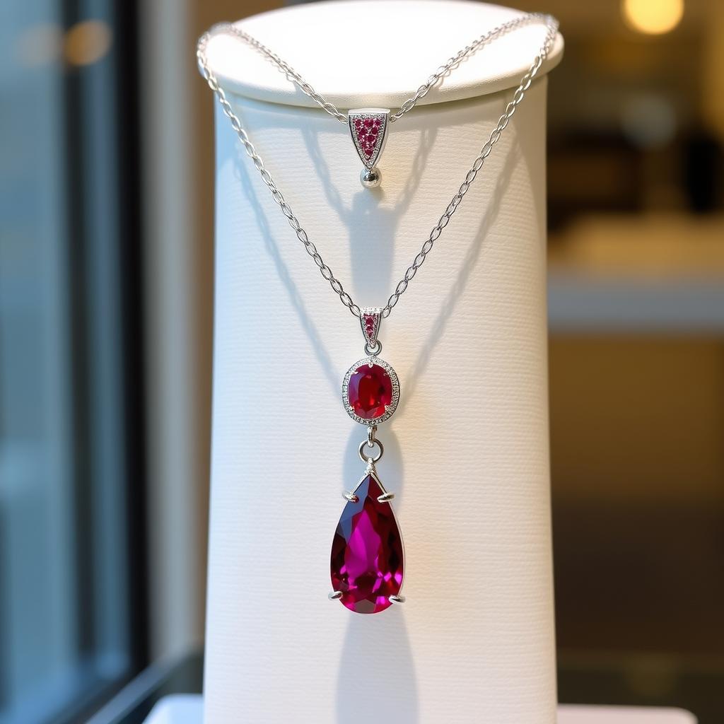 Rubinschmuck zum 40. Hochzeitstag: Halskette mit Rubinanhänger