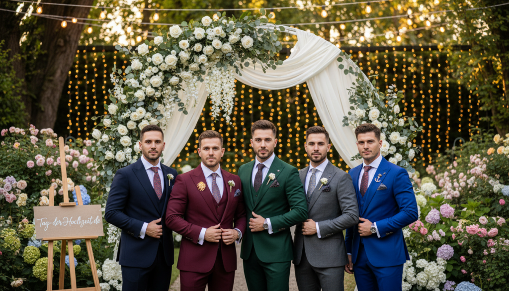 Smoking Farben Accessoires Hochzeitsgesellschaft