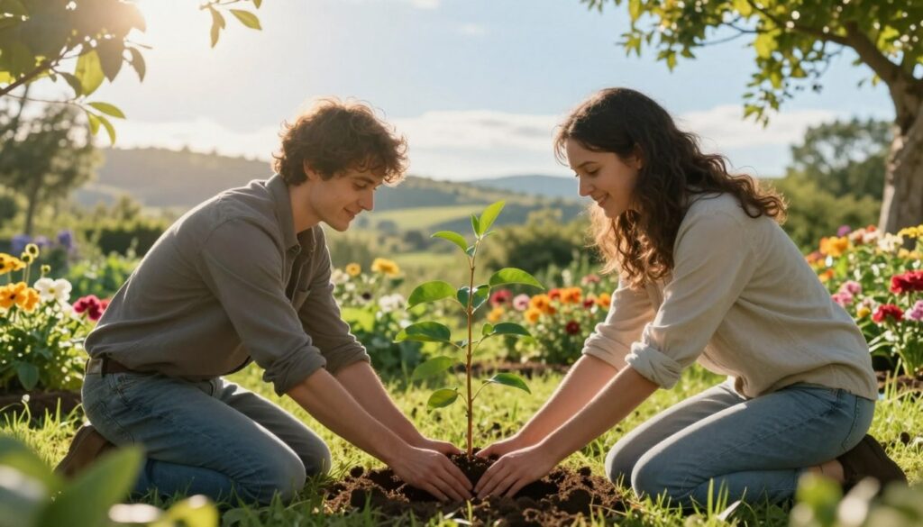 Baum pflanzen als Zeichen der Liebe und Zukunft